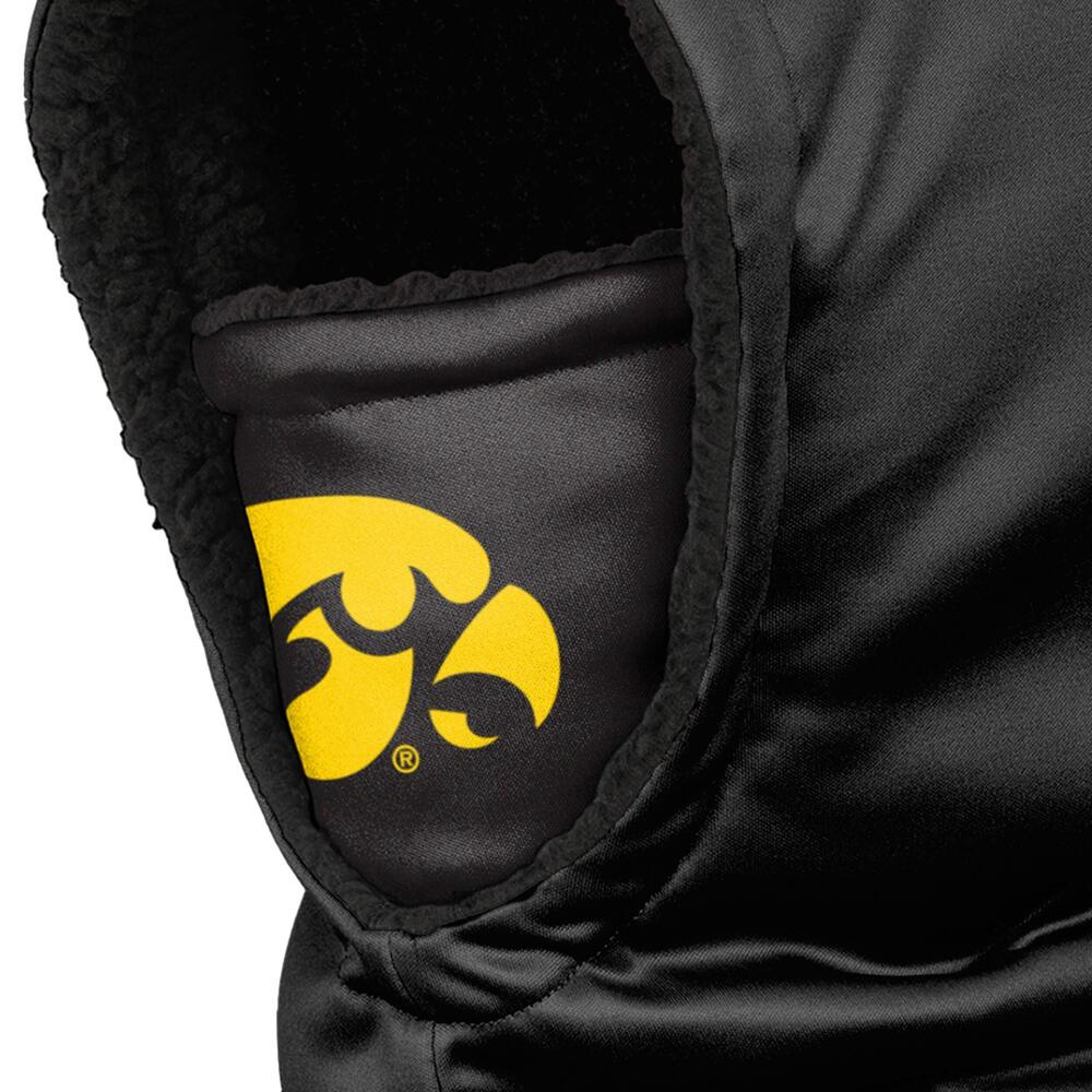 7139 Iowa Hawkeyes Ncaa Black Hooded Gaiter, Adult - Picture 3 of 3